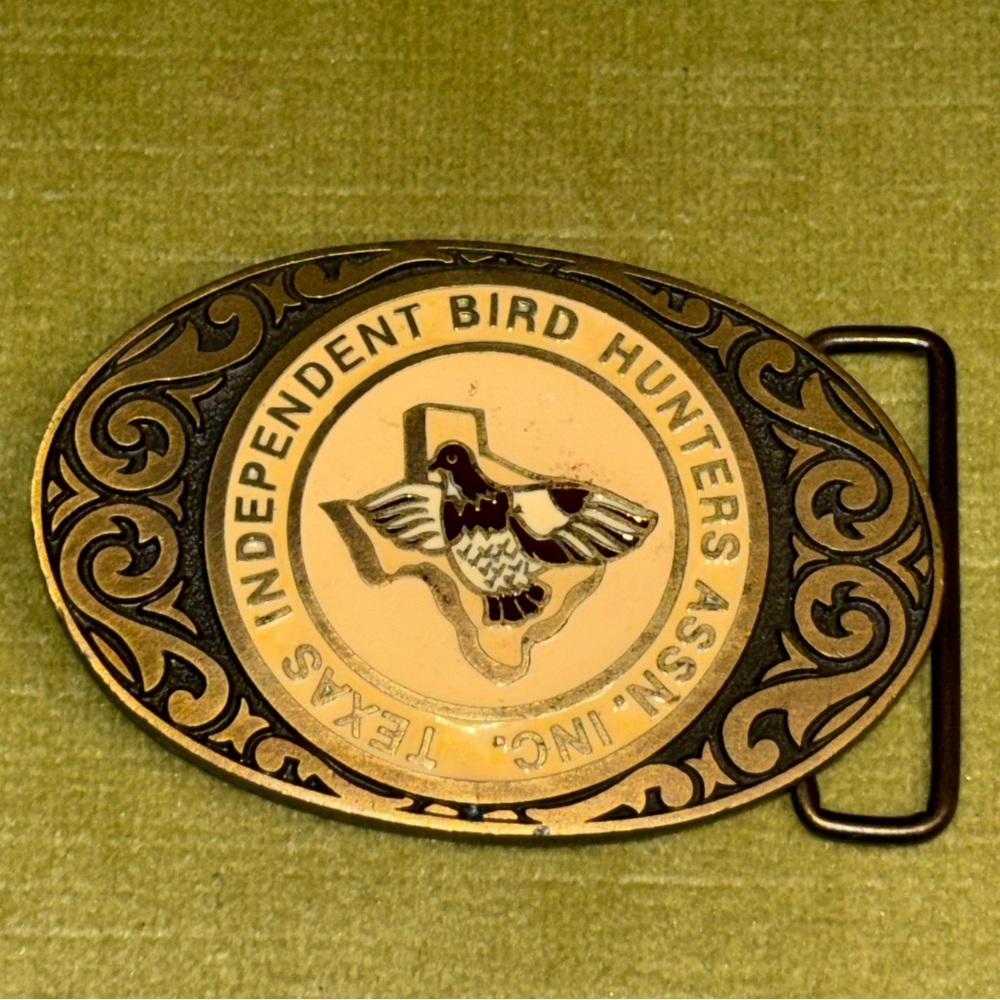 Vintage Texas Independent Bird Hunters, Association, Belt, Buckle, Cd Hit​ - Picture 2 of 6